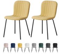 MCC Direct MCC Bella Linen Fabric Set Of 2 Dining Chairs Yellow, Yellow
