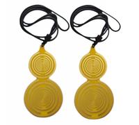 Set of 2 yellow Gold-plated MWO Disk 10CM/3.94inches EMFS Polarizing Disk Multi Wave Oscillator Coil gourd-shaped cucurbit shape Yellow golden color