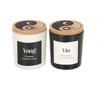 Set of 2 Yin Yang Black Oud and Coconut Candles