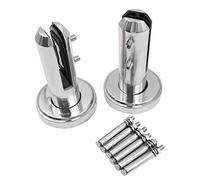 Set of 2 ZONADAH 304 Stainless Steel Glass Panel Posts, 8-12mm, Floor Mounted, Swimming Pool Fence, Garden, Balcony Fencing Clamp, Round Spigots Balustrade Post, Brackets