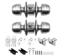 Set of 2 ZONADAH Entrance Knob Set, Stainless Steel Made, Door Lock for Interior Doors with 3 Keys Locking Mechanism, Ideal for Rooms Requiring Extra Security at The Home, Office, Work Place