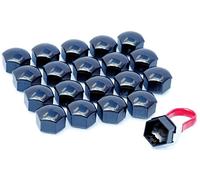 Set of 20 17mm Caps for alloy wheel bolts and nuts universal protector covers Black effect suitable for BMW 3 series