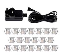 Set of 20 - 30mm Stainless Steel IP67 Warm White LED Decking Kit