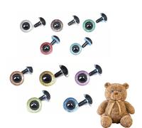 Set of 20 3D Glitter Safety Eyes for Hooks - With Washers, Available in 12-16mm, Perfect for Amigurumi and Craft Decorations