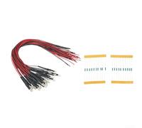 Set of 20 3mm Warm White LEDs 12V to 18V for Train Layout and Building Model Lighting with 1000 Ohm Resistors and Long Cords