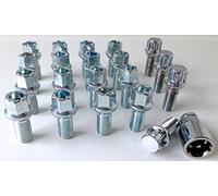 Set of 20 alloy wheel bolts M14 x 1.5 thread 27mm long, radius seat, 17mm Hex inc 4 locks suitable for Mercedes