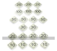 Set of 20 Bar Billiards Table Numbers (plastic diamond shaped for tables with 1 x 30 and 2 x 10 holes)