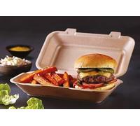 (Set of 20) - Brown Kraft Insulated Clamshell Takeaway Medium Size Food Box Burger Box Fish & Chip Tray Cake Packaging Box Storage Box Lunch Box Food Containers With Hinged Lid Restaurant Carryout