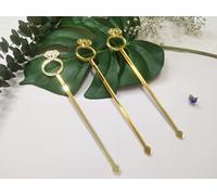 Set of 20 Diamond Ring Cocktail Stirrers Swizzle Stir Stick, Stirring Sticks Diamond Ring for Party& Festival Décor (Gold Mirror)