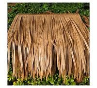 Set of 20 Outdoor Thatch Decorations for Pergolas - Fire-Resistant Imitation Thatch Roof Panels, Faux Straw in PE, 50 x 50 cm, Bright Yellow Color