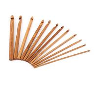 Set of 20 Pcs Bamboo Crochet Hooks Needles Knit Weave Craft Yarn Sewing Knitting Tools with Case