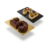 Set of 20 Rectangular Cake Stands | 40 x 30 cm | Black and Gold | Reversible Cardboard | Perfect Cake Stand for Pastry | Pie and Biscuits | Salmon Board | Vacuum Salmon Board | 2 mm Thickness