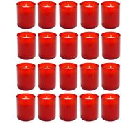 Set of 20 Red Grave Lights Candle | Small Cemetery Candles Grave Burner No.24