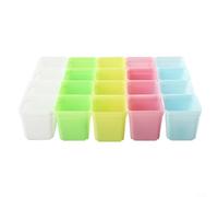 Set Of 20 Small Plastic Plant Pots Square For Mini Basins For Succulents Cacti And Herbs Indoor Outdoor Garden Decoration Multi Color