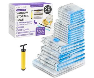 Set of 20 Strong Vacuum Storage Bags Space Saving Bags Vac Compressed Organiser