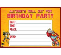 Set of 20 Transformers Cyberve -Themed Happy Birthday Invitation Cards & Envelopes - Lightweight (240g), Postcard Style Invites for the Perfect Party Pack