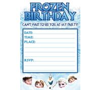 Set of 20 Winter Princess Themed Happy Birthday Invitation Cards & Envelopes - Lightweight (240g), Postcard Style Invites for the Perfect Party Pack