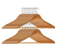 Essentials by Premier Set Of Twenty Wooden Clothes Hangers, Multi
