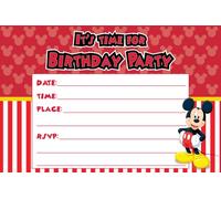 Set of 20Classic Mouse Inspired Happy Birthday Invitation Cards & Envelopes - Lightweight (240g), Postcard Style Invites for the Perfect Party Pack