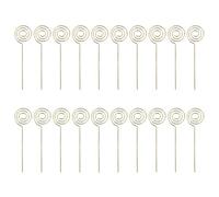Set of 20pcs Round Shaped Wire Clip Table Card Holders Note Photo Picture Memo Clips Gold Silver Color for Metal Wires Note Card Holder