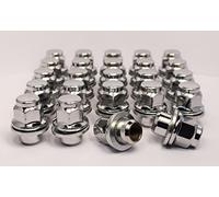 Set of 24 alloy wheel Nuts M12 x 1.5 thread, Flat seat, 21mm Hex suitable for Toyota