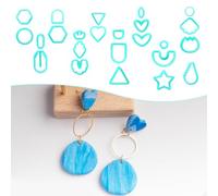 Set of 24 Boho Polymer Clay Cutters, 24 Shapes Clay Earring Cutters Flowers Geometry Clay Molds for Jewelry Making DIY Craft