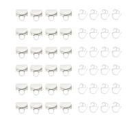 Set of 24 Ceiling Glides for Curtain Rod, Hanging Hooks for Track Systems, Shower Curtain Sliders, Room Divider Hardware