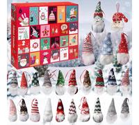 Set of 24 Christmas Gonks Decorations,Christmas Tree Hanging Gnome Decorations,Gnome Plush Dolls,Handmade Plush Santa Swedish Dwarf Elf Ornaments for Xmas Trees,Xmas Fireplaces,Home,Indoor,Table