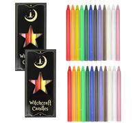 Set of 24 Coloured Candles,Magic Spell Candles,Unscented Mini Tapered Candle,Colorful Candle Set for Witchcraft,Wiccan Altar,Magic Tools,Rituals,Prayer,Meditation(16 * 1.2cm, 12 Colours)