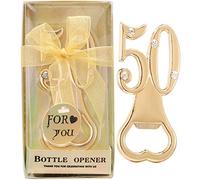 Set of 24 Creative Bottle Openers for 50th Birthday Party Favors or 50th Wedding Anniversary Party Gifts 50 Birthday Party Favors Souvenirs Decorations for Guests (24, Gold 50th)