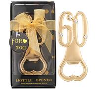 Set of 24 Creative Bottle Openers for 60th Birthday Party Favors or 60th Wedding Anniversary Party Gifts Black and Gold Themed 60 Birthday Party Favors Souvenirs Decorations for Guests (24, Gold 60)