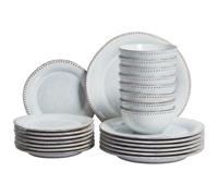 Set of 24 Dinnerware CHERVIL Stoneware Light Blue