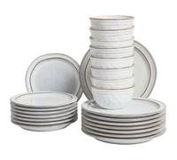 Set of 24 Dinnerware CHIVES Stoneware Light Grey