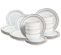 Set of 24 Dinnerware CHIVES Stoneware Light Grey