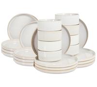 Set of 24 Dinnerware SPIKENARD Stoneware Off-White
