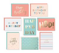 Set of 24 Gold Foil Bulk Birthday Cards Assortment - Bulk Happy Day pages with Envelopes Box Set - Assorted Blank celebration sheets for Women, Men, and Kids in a Boxed Card Pack