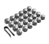 Set Of 24 Grey 22mm Wheel Bolt Covers Including Four Locking Plus Tool For Vauxhall And For Opel Vehicles From Year 2010 Through 2017