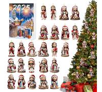 - Set of 24 Jesus Countdown Pendants - Festive 2D Acrylic Wall Decoration for Gatherings and Parties
