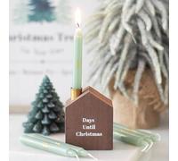 Set of 24 Mini Advent Candles with Wooden Holder - Classic White Taper Candles for Traditional Christmas Countdown, Perfect for Mantels and Dining Tables