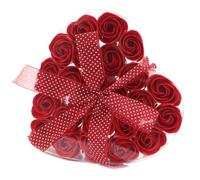 Set of 24 Soap Flower Heart Box - Red