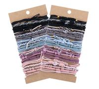 Set Of 24 Soft Handwoven Elastic Hair Bands Comfortable Accessories Hair Elastics Colorful Hairbands Elastic Hair Ties