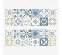 Set Of 24 Vintage Victorian Blue Tile Stickers, Self-Adhesive Wall Stickers, Kitchen And Bathroom Wall Art, 10X10Cm