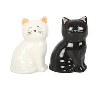 Set of 24 White & Black Lucky Cat Charms in Gift Box Display | Ceramic Fortune Cats for Positivity & Protection | Ideal Small Gifts for Birthdays, Milestones & Good Luck Wishes