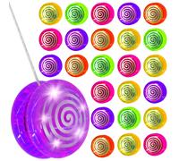(Set Of 24 Yoyo) The Magic Toy Shop Yoyo Lightup Kids Toy Spinning Fun Thread Outdoor Children Gift Party Filler