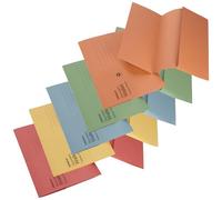 Set of 25 Initiative Foolscap Premium Card 285gsm Document Wallets (Assorted 5 Colours)