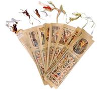 Set of 25 Large Egyptian Bookmarks Book Marks Papyrus Paper 7"x2" (18x5 cm) Original Handmade Hand Painted Painting Hieroglyphic Ancient Pharaoh Alphabets Papyri Sheets Art Educational School History