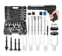 Set of 25 Pneumatic Air Hammer Chisel Set Heavy Duty Air Hammer Kit Multifunctional Ball Joint Separator Tie Rod & Bushing Removal Tool Kit for Automotive Repair 2100 BPM 90 PSI
