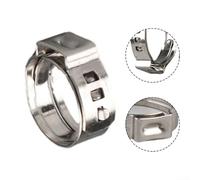 Set of 25 Stainless Steel Hose Clamps with Stepless 1 Ear Design for Smooth Inner Fit and Reliable for Sealing of Multiple Hose Diameters (7MM)