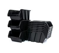 Set of 28 Stacking Boxes for Small Parts, Plastic, Red, 195 mm x 120 mm x 90 mm (W x L x H)