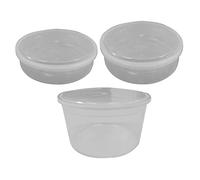 [Set of 2L Litre, 2.5L Litre, 4L Litre] - Clear Plastic Round Food Containers with Matching Airtight Lid For Food Storage Meal Takeout Microwave Safe Food Boxes 2000ml, 2500ml, 4000ml